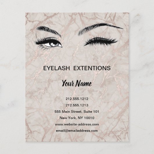 Lashes business personalized flyer (Voorkant)