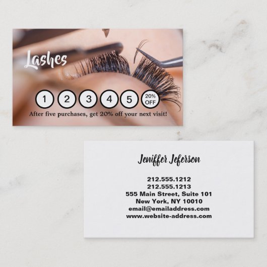 Lashes Carte de visite de fidélité (Devant / Derrière)