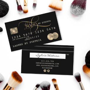 Lashes Credit Kaart Styled Black Gold Visitekaartje