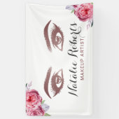 Lashes en Brows Salon Makeup Artiest  Floral Spandoek (Verticaal)