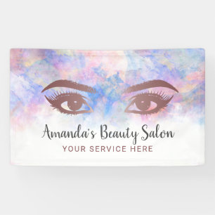 Lashes en Brows Salon Makeup Artiest Waterverf Spandoek