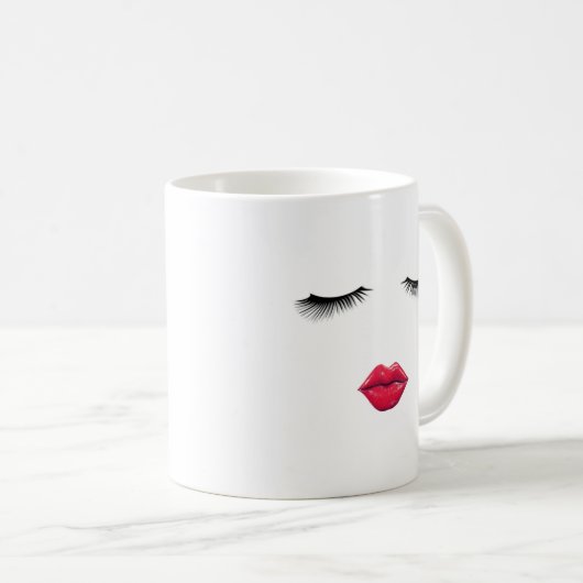 Lashes en lips Coffee-Mok Koffiemok (Voorkant rechts)