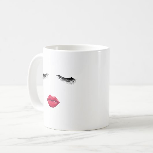 Lashes en lips Coffee-Mok Koffiemok (Voorkant links)
