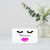 Lashes en Lipstick Makeup Artist Visitekaartje (Staand voorkant)