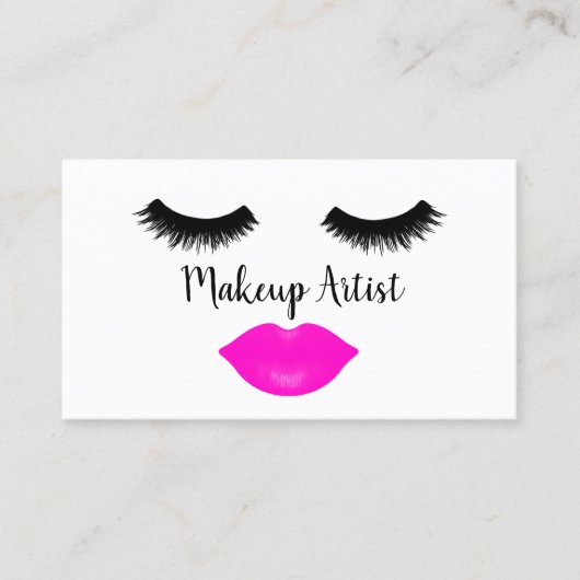 Lashes en Lipstick Makeup Artist Visitekaartje (Voorkant)