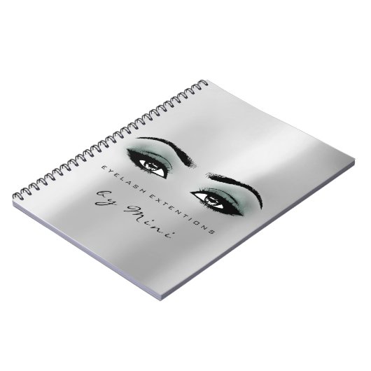 Lashes Extension Eyes Make-up Artiest Grijs Blauwg Notitieboek (Linkerzijde)
