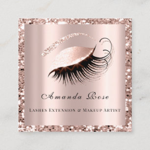 Lashes Extension Makeup Artist Beauty Roos Glitter Afsprakenkaartje