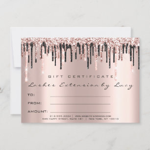 Lashes Extension Makeup Certificate Gift Glitter