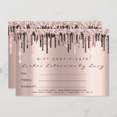 Lashes Extension Makeup Certificate Gift Glitter (Voorkant / Achterkant)