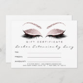 Lashes Extension Makeup Certificate Gift Glitter (Voorkant / Achterkant)