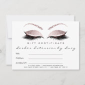 Lashes Extension Makeup Certificate Gift Glitter (Voorkant)