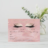 Lashes Extension Makeup Certificate Gift Marble (Staand voorkant)
