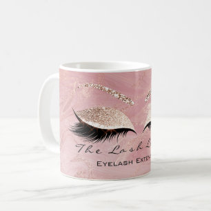Lashes Extension Makeup Studio Roze Molten Glitter Koffiemok