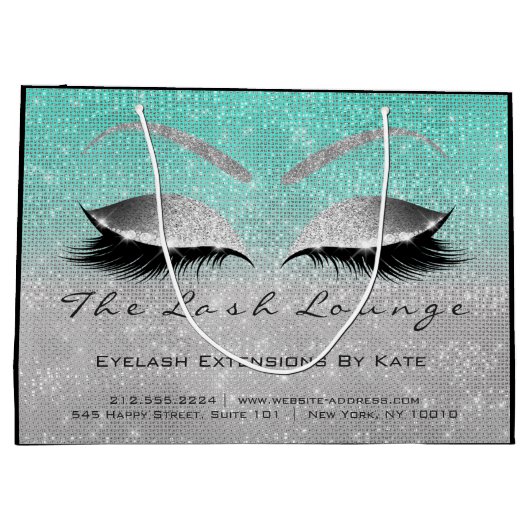 Lashes Extension Natercare Instruction Silver Blue Groot Cadeauzakje (Achterkant)