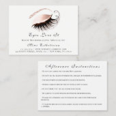 Lashes Extension Natercare Instructions White Rose Afsprakenkaartje (Voorkant / Achterkant)