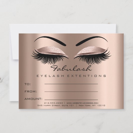 Lashes Extension Roos Lux Make-up Certificaat Cade Kaart (Voorkant)