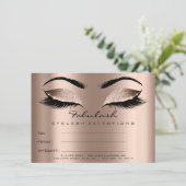 Lashes ExtensionRose Gold Makeup Certificate Gift Kaart (Staand voorkant)