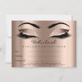 Lashes ExtensionRose Gold Makeup Certificate Gift Kaart (Voorkant)