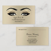 Lashes Extent Makeup Esthetican Appointment Sepia Afsprakenkaartje (Voorkant / Achterkant)