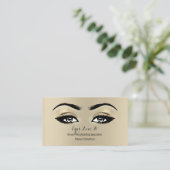 Lashes Extent Makeup Esthetican Appointment Sepia Afsprakenkaartje (Staand voorkant)