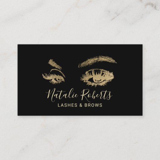 Lashes Eyelash Makeup kunstenaar Modern Black & Go Visitekaartje (Voorkant)