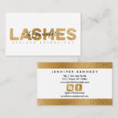 Lashes Eyelash Specialist Gold Foil Typography Visitekaartje (Voorkant / Achterkant)