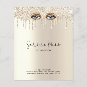Lashes Glam Champagne Dripping Glitter Prijslijst Flyer