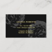 Lashes Gold Script Elegant Black Floral Visitekaartje (Achterkant)