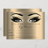 Lashes Gold Sepia Makeup Artist Certificate Gift Kaart (Voorkant / Achterkant)