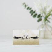 Lashes Gold Sparkle Glamour Wimpers Chic Make-up Visitekaartje (Staand voorkant)