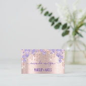 Lashes HairdresserMakeup Roos Paarse Drivers Glitt Visitekaartje (Staand voorkant)