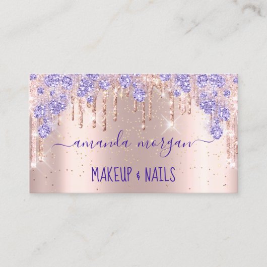 Lashes HairdresserMakeup Roos Paarse Drivers Glitt Visitekaartje (Voorkant)