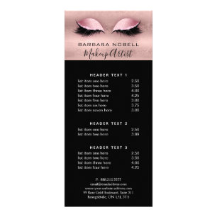 Lashes Lash Makeup Service Menu Roos Gold