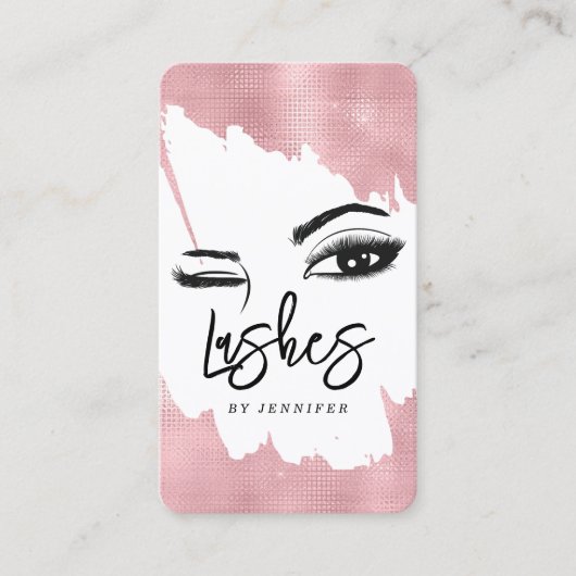 Lashes longs yeux et bouillons Rose Carte de visit (Devant)