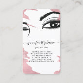 Lashes longs yeux et bouillons Rose Carte de visit (Dos)