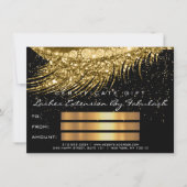 Lashes Lux Make-up Certificaat Gift Gouden Glitter (Voorkant)