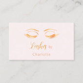 Lashes make-up artiest roze QR code Visitekaartje (Voorkant)