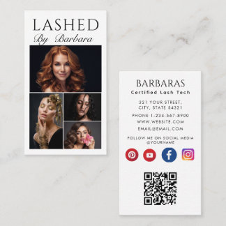 Lashes Make-up Artist Modern Black 4 foto qr code Visitekaartje