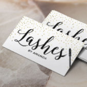 Lashes Make-up Classy Script Modern Gold Confetti Visitekaartje
