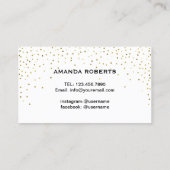 Lashes Make-up Classy Script Modern Gold Confetti Visitekaartje (Achterkant)