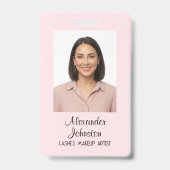 Lashes Makeup Artist Blush Pink ID Badge (Avant)