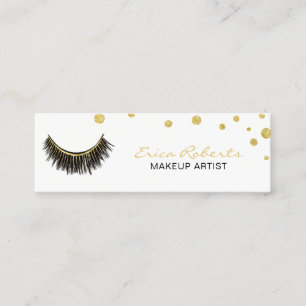 Lashes Makeup Artist Chic Gold Confetti Mini Visitekaartje