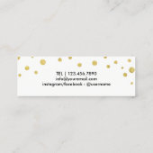 Lashes Makeup Artist Chic Gold Confetti Mini Visitekaartje (Achterkant)