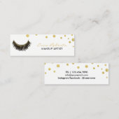 Lashes Makeup Artist Chic Gold Confetti Mini Visitekaartje (Voorkant / Achterkant)