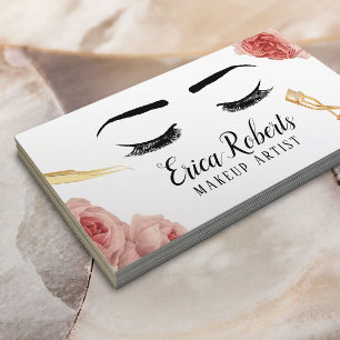 Lashes Makeup Artist Elegant Floral Beauty Salon Visitekaartje