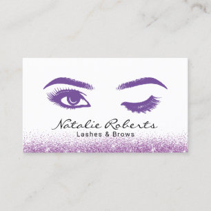 Lashes Makeup Artist Elegant Paars Wink Eye Visitekaartje