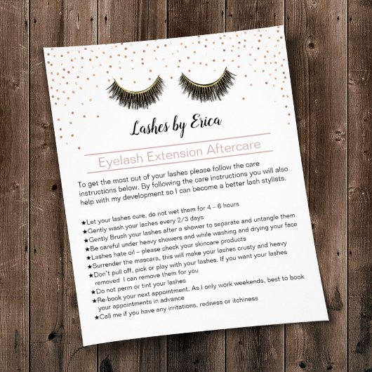 Lashes Makeup Artist Eyelash Instruction Flyer