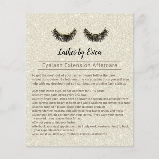 Lashes Makeup Artist Eyelash Instruction Flyer (Voorkant)