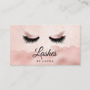 Lashes Makeup Artist Faux roos goudfolie Visitekaartje