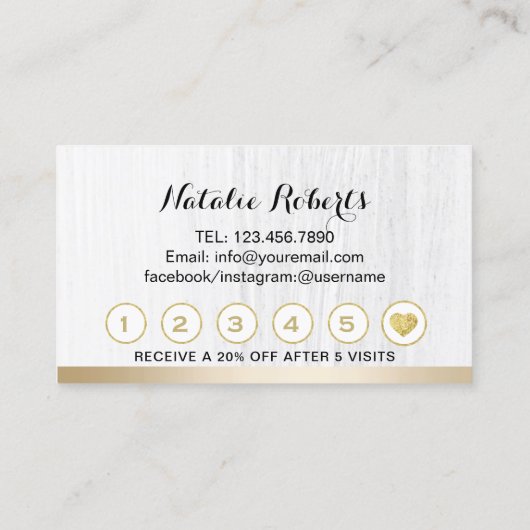 Lashes Makeup Artist Modern Gold Border Loyalty (Achterkant)